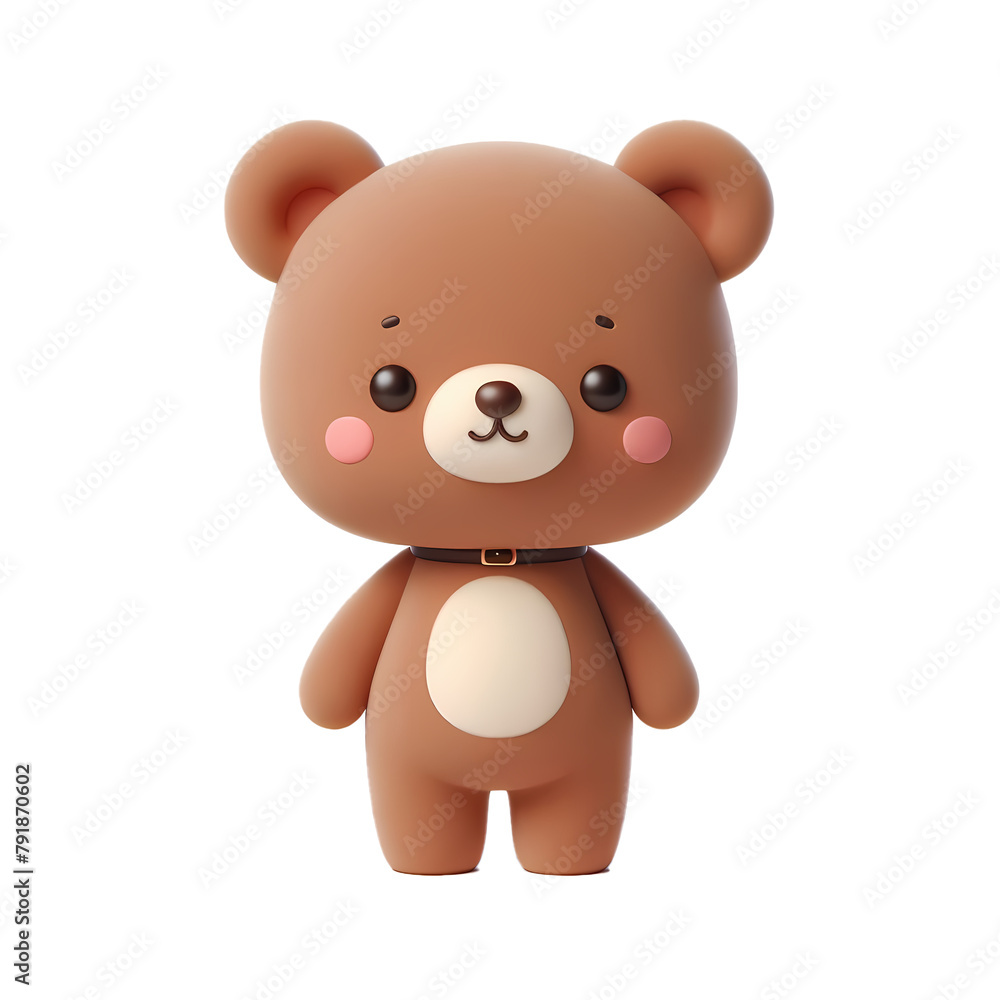 Cartoon Bear Mascot on Transparent Background Cartoon Bear Mascot on Transparent Background