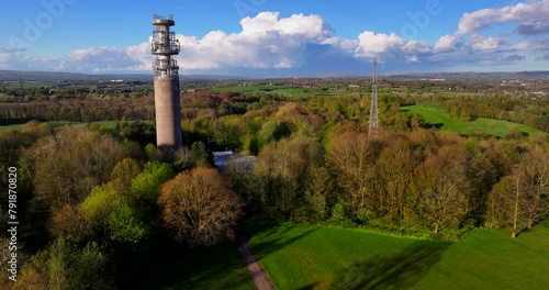 Aerial video of Heaton Park old  telecommunication tower  photo