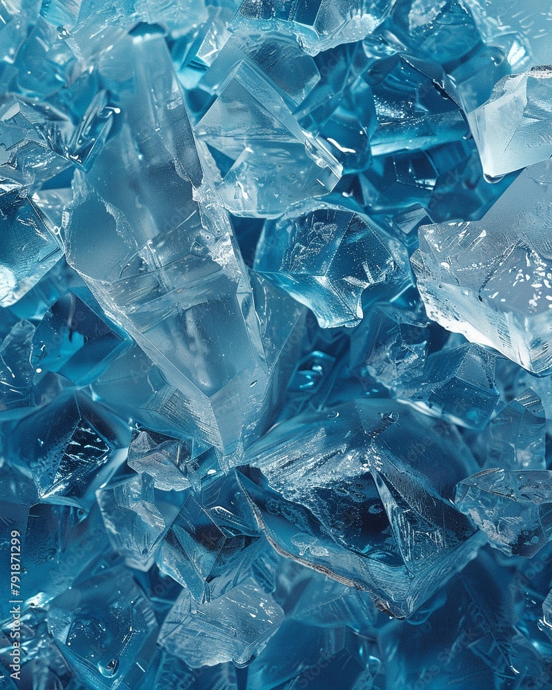 Icy crystal texture, closeup, cool blue tones, sharp detail for a chilly abstract wallpaper Icy crystal texture, closeup, cool blue tones, sharp detail for a chilly abstract wallpaper