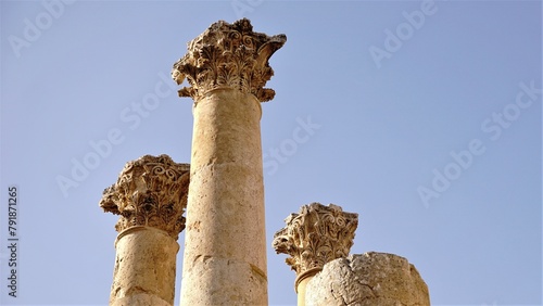 ancient stone capitals and columns