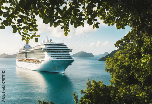 'ship cruise castries caribbean docked lucia saint islands port harbor vessel terminal palm tree tropical liner boat line front west indies waterfront'