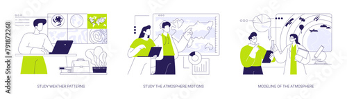 Meteorology abstract concept vector illustrations.