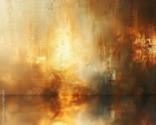 Golden hour abstract  soft focus  golden hues  wide angle for serene wallpaper