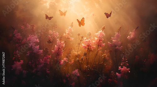 Silent Dawn: Butterflies Cast Soft Shadows, Welcoming a Day of Light