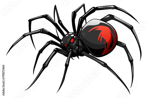 Black widow spider silhouette black color vector art illustration photo