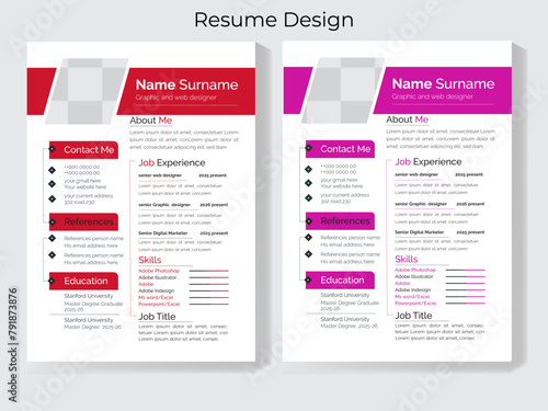 Clean Modern Resume and Cover Letter Layout Vector Template for Business Job Applications, Minimalist resume cv template, Resume design template, cv design, multipurpose resume design
