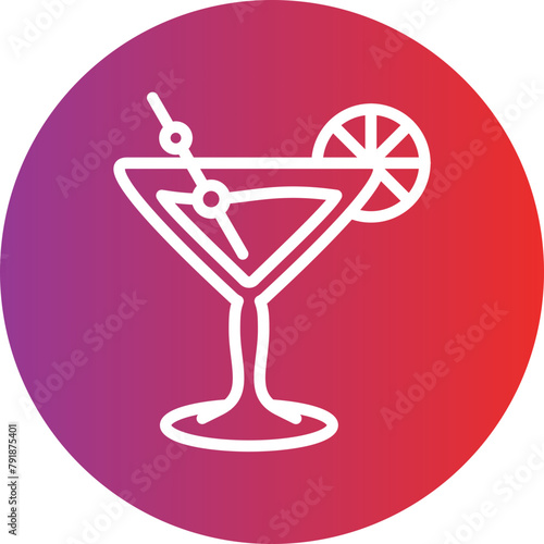 Cocktail glass Icon style