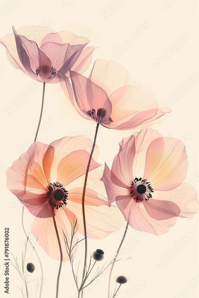 Beautiful simple watercolor flowers