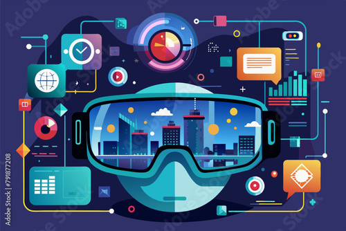 Augmented reality glasses overlaying digital information onto the real world