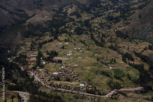 Close-up of part of the current city of Pisac in the Sacred Valley in Peru