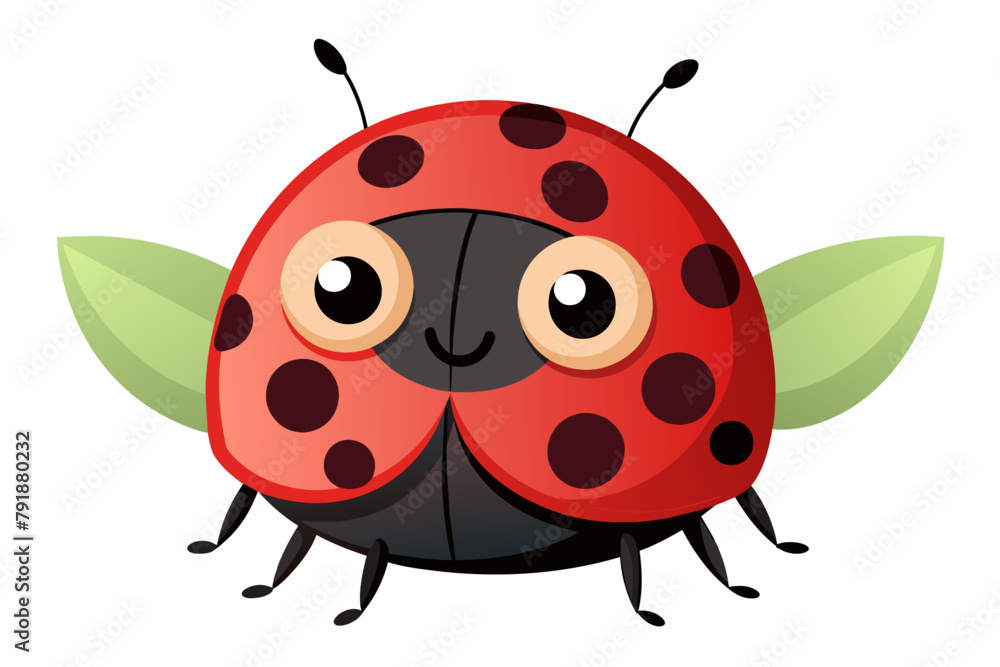 Cute Ladybug Spotted gradient illustration in white background Cute Ladybug Spotted gradient illustration in white background