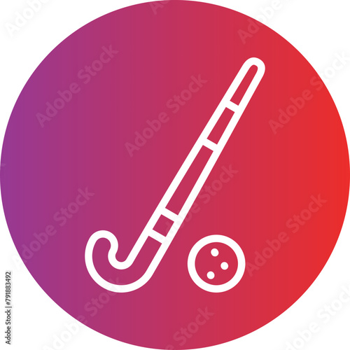 Field Hockey Stick Icon Style