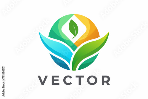 Incorporate gradients to represent sustainability in a logo design, delivered in vector
