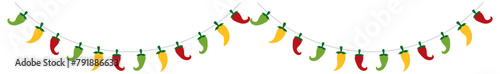 Mexican papel picado paper cut holiday flags and banners. Day of the Dead, Dia De Los Muertos and Cinco de Mayo flags with. isolated on a white background. Vector illustration. eps 10