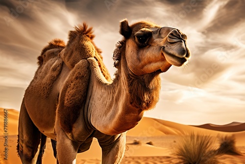 camel in the desert