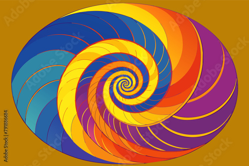 Spiral design incorporating Fibonacci sequence
