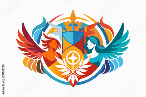 Through the logo's dynamic interplay, a narrative of harmony and discord emerges