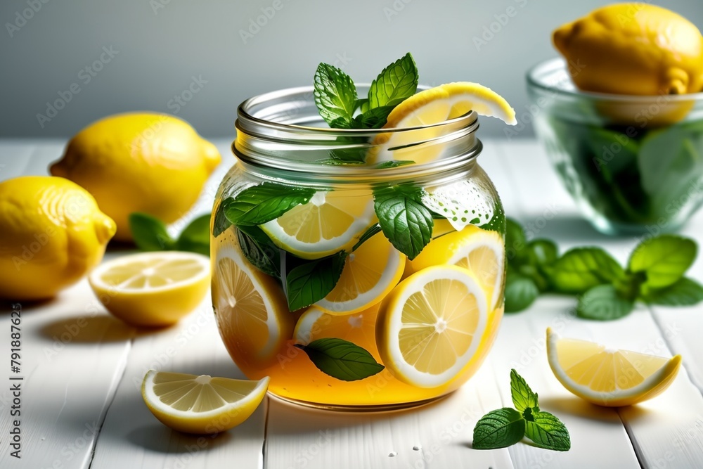 lemon slices marinated in sugar syrup lemon slices marinated in sugar syrup