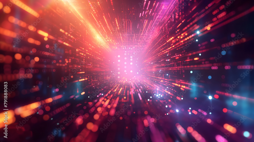 Naklejka premium Illuminated Circuit Board Networks Deep Dive into Advanced Technology