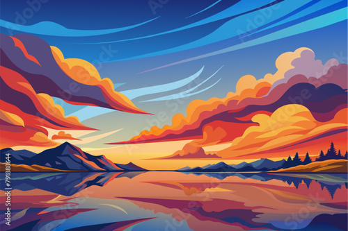Whispy clouds reflecting the colors of a sunset