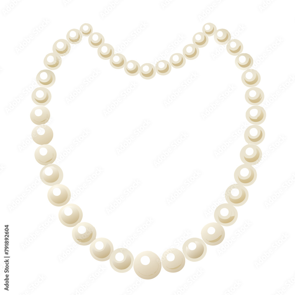 Fototapeta premium Pearl necklace isolated illustration vector