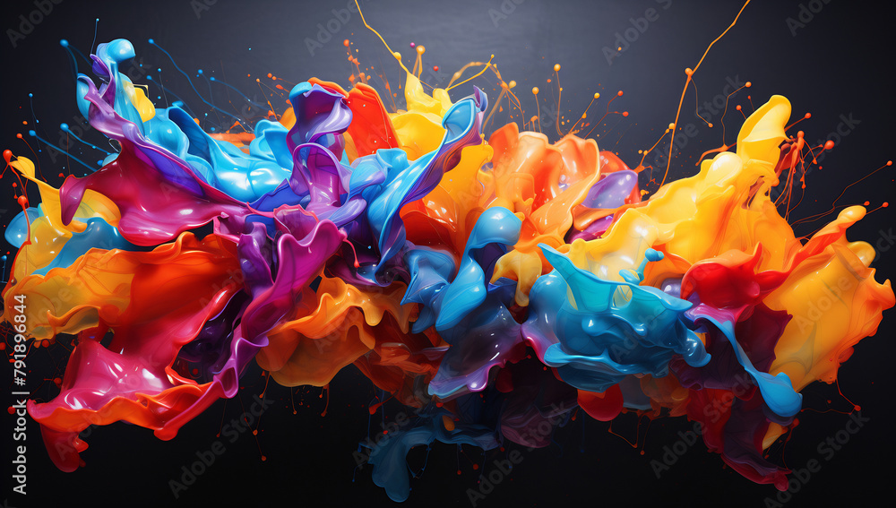 Abstract Color Explosion in Motion