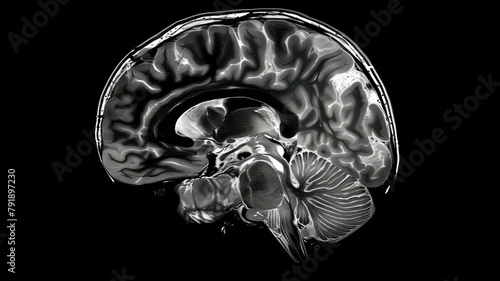 Human brain in a ct scan created with Generative AI