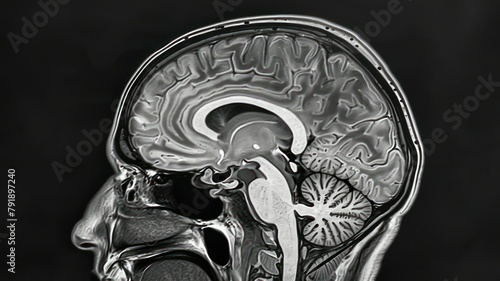 Human brain in a ct scan created with Generative AI