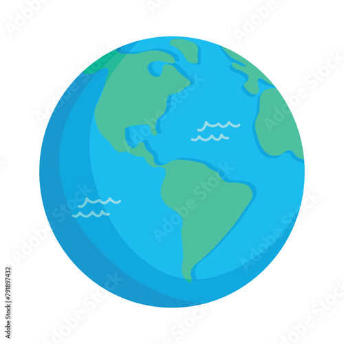 Vector planet Earth icon. Flat planet Earth icon. Vector illustration in flat style for web banner  web and mobile  infographics. Simple vector Earth icon graphic. Isolated on white background