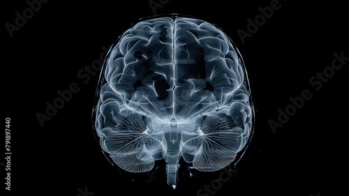 Human brain in a ct scan created with Generative AI
