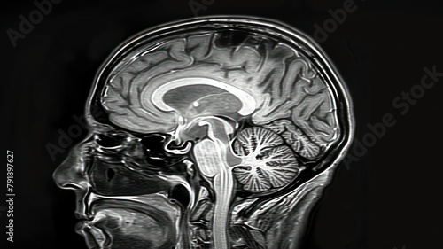 Human brain in a ct scan created with Generative AI