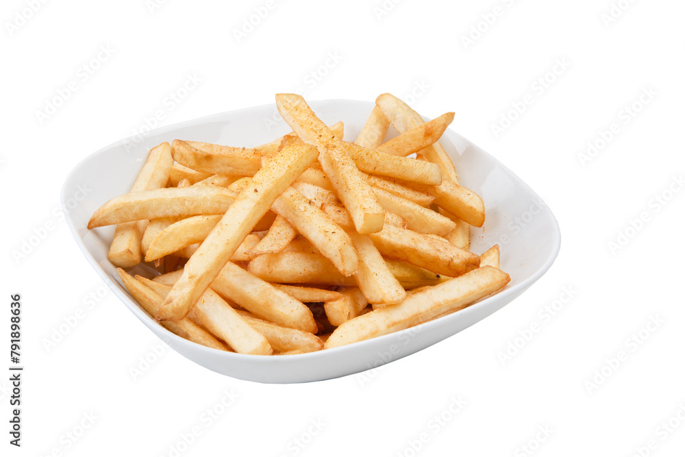 french fries on white background french fries on white background