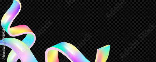 Abstract  holographic wave.Flow iridescent fluid.Dynamic spectrum ribbon.