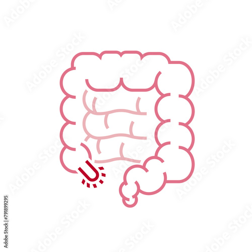 Appendix sign. Editable vector illustration in modern outline style
