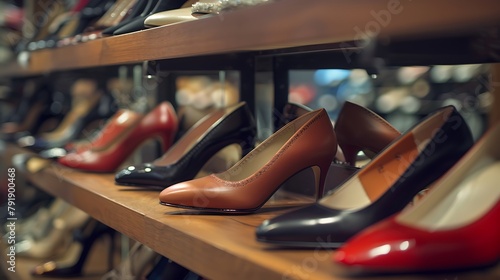 Boutique shoes in a store