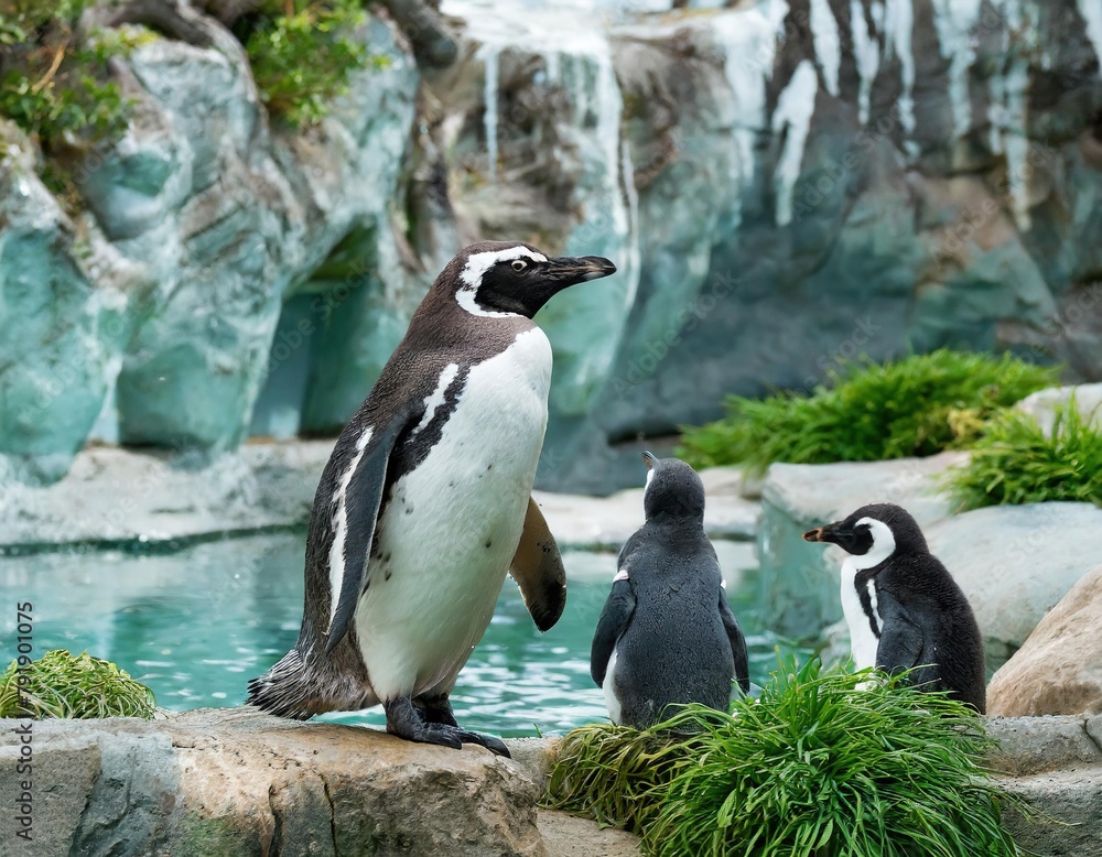 Fototapeta premium penguin on a rock