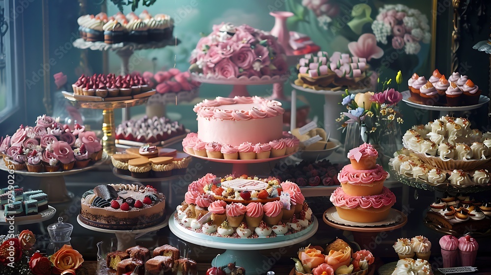 Cake display beautiful background