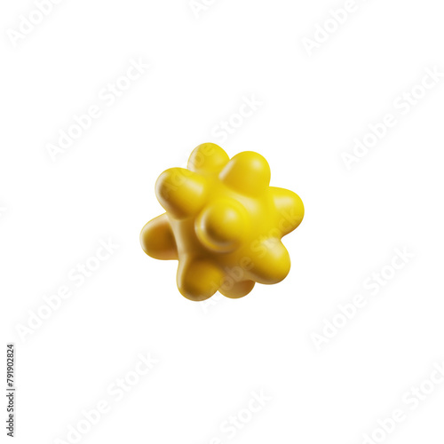 Textured yellow pet 3D toy vector illustration