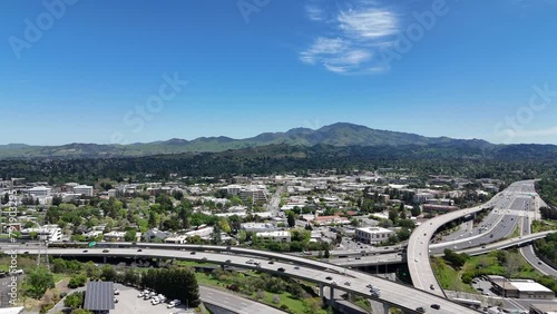 Drone shot of Mount Diablo, Walnut Creek Contra costa County, East Bay Area, Northern California