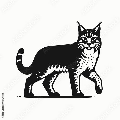 bobcat silhouette vector illustration White Background