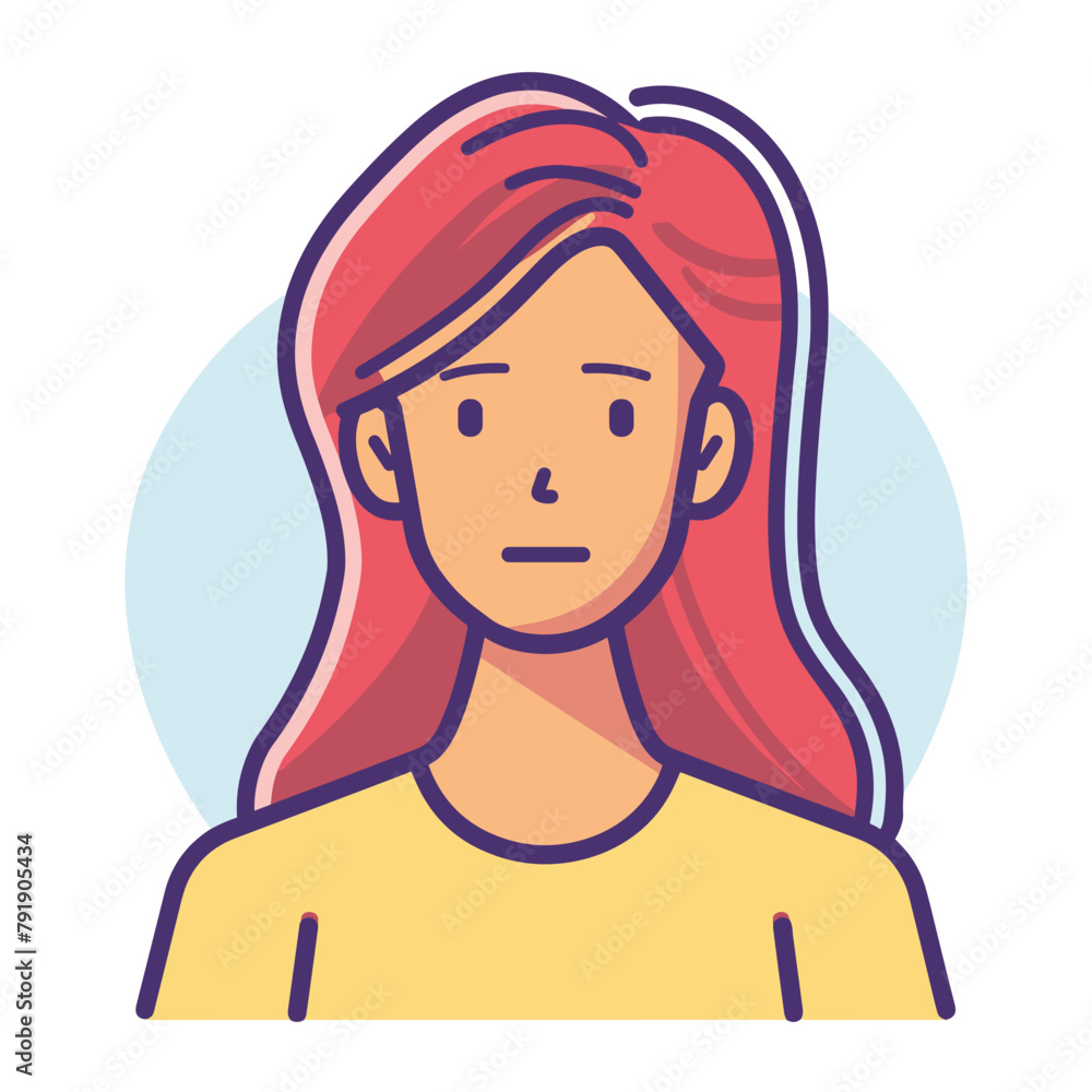 Casual style woman avatar icon UI design flat vector illustration