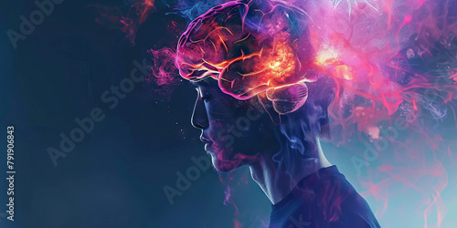 Bipolar Disorder: The Mood Swings and Impulsivity - Imagine a person with highlighted brain showing neurotransmitter imbalance, experiencing mood swings and impulsivity,