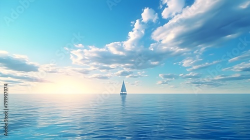 Fototapeta Naklejka Na Ścianę i Meble -   Sail into tranquility with a blue sea sky, where a color gradient rough abstract background shines with bright light and gentle glows, surrounded by an empty space and a grainy noise grungy texture, 