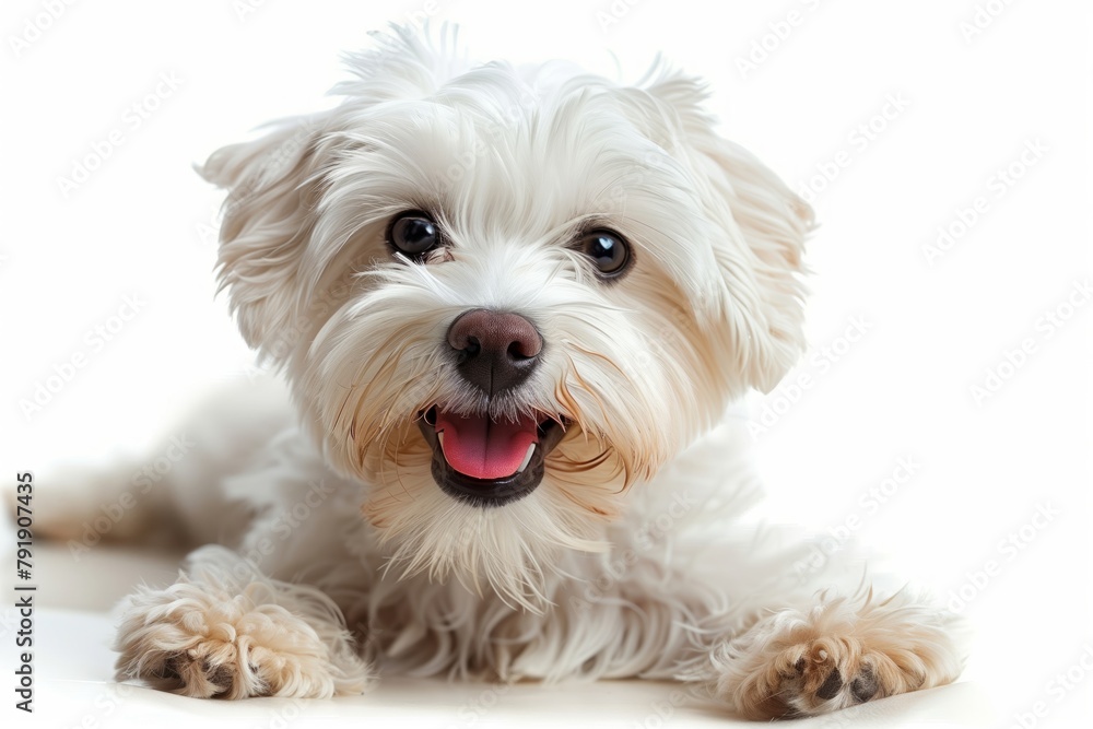 happy Maltese puppy, isolated on white background happy Maltese puppy, isolated on white background