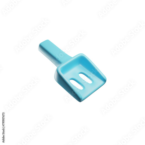 3D blue pet scoop vector illustration