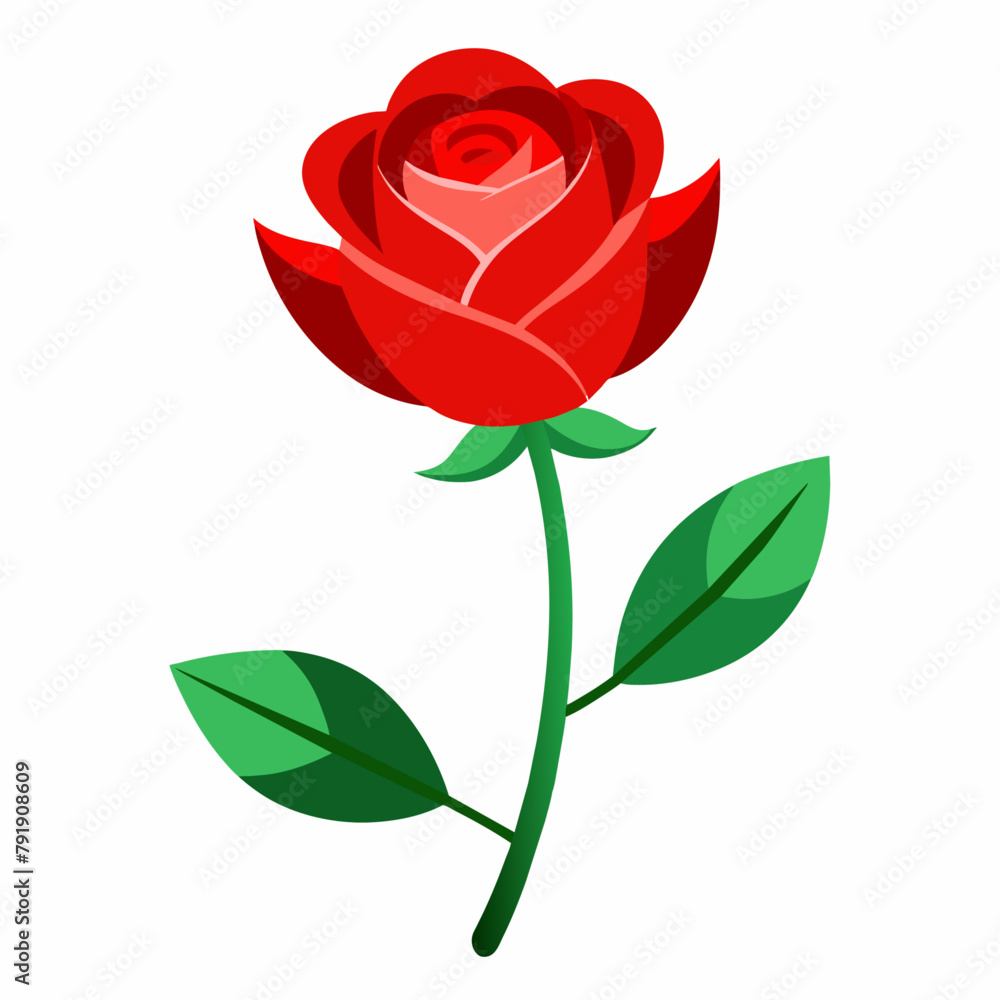 Obraz premium A Red rose vector art illustration (1)