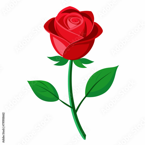 A Red rose vector art illustration (8)
