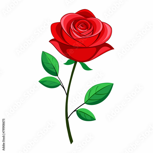 Obraz na płótnie A Red rose vector art illustration (7) w salonie