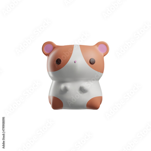 3D toy hamster vector illustration
