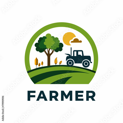 Farmer logo vector art illustration (3) © Dream Is Power